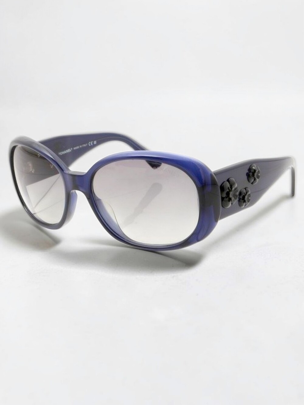 Chanel Camelia Sunglasses Womens Blue And Black Floral